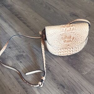 Kayla + Ava Elegant Tan Crocodile-Embossed Crossbody Bag NWOT